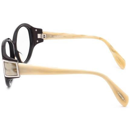 Oliver Peoples Women's Sunglasses Frame Only Rosina BNHRN Dark Brown Shimmer/Ivory Marble Oval Japan 57 mm