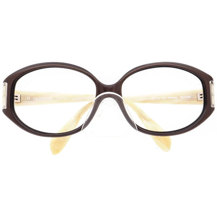 Oliver Peoples Women's Sunglasses Frame Only Rosina BNHRN Dark Brown Shimmer/Ivory Marble Oval Japan 57 mm
