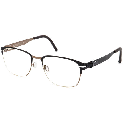 Ovvo Optics Men's Eyeglasses MOD.3677 Col.50/46 Matte Black/Light Brown Square Metal Frame 52[]19 140 Handmade