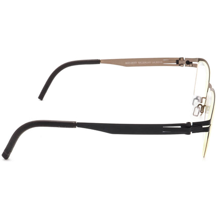 Ovvo Optics Men's Eyeglasses MOD.3677 Col.50/46 Matte Black/Light Brown Square Metal Frame 52[]19 140 Handmade