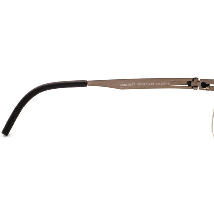 Ovvo Optics Men's Eyeglasses MOD.3677 Col.50/46 Matte Black/Light Brown Square Metal Frame 52[]19 140 Handmade