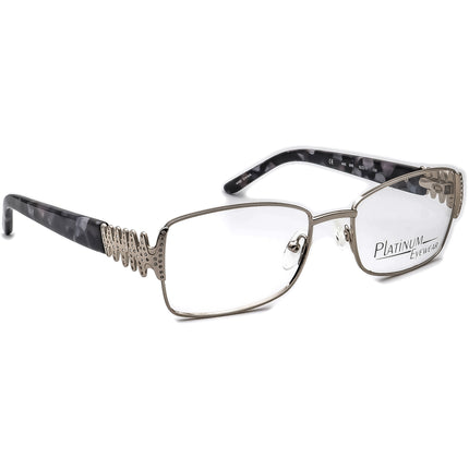 Platinum Eyewear Women's Eyeglasses 445 045 Silver/Blue Marble Rhinestones Rectangular Frame 52[]17 135
