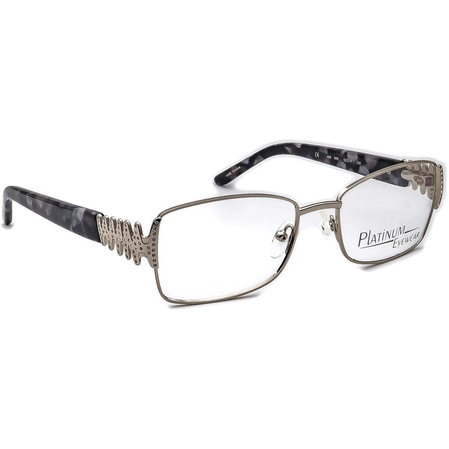 Platinum Eyewear Damen Brille 445 045 Silber/Blau Marmor Strass Rechteckige Fassung 52[]17 135