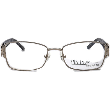 Platinum Eyewear Women's Eyeglasses 445 045 Silver/Blue Marble Rhinestones Rectangular Frame 52[]17 135