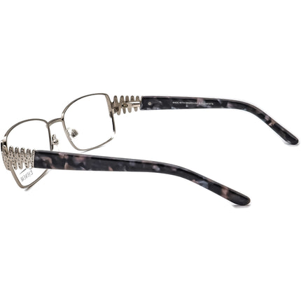 Platinum Eyewear Women's Eyeglasses 445 045 Silver/Blue Marble Rhinestones Rectangular Frame 52[]17 135