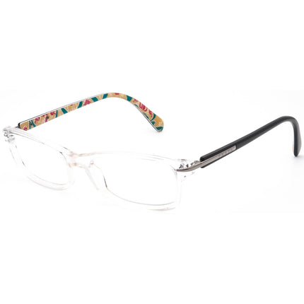 Prada Women's Eyeglasses VPR 14N 2AZ-1O1 Clear Transparent/Black Rectangular Frame Italy 52[]16 135