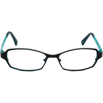 Prodesign Denmark Eyeglasses 1381 c.6021 Pure Titanium Matte Black on Blue Rectangular Metal Frame 53[]16 130