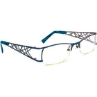 Prodesign Denmark Women's Eyeglasses 5123 c.9331 Blue on Gunmetal Half Rim Metal Frame 51[]20 135