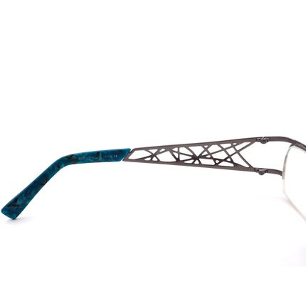 Prodesign Denmark Women's Eyeglasses 5123 c.9331 Blue on Gunmetal Half Rim Metal Frame 51[]20 135