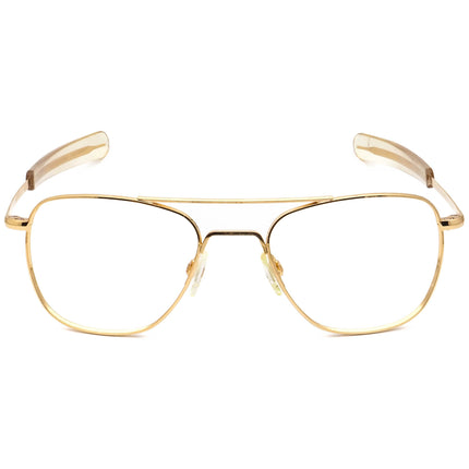 Randolph Engineering Vintage Sunglasses Frame Only 5 1/2 Shiny Gold Pilot Metal USA 52 mm