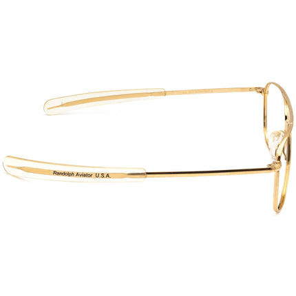Randolph Engineering Vintage Sunglasses Frame Only 5 1/2 Shiny Gold Pilot Metal USA 52 mm