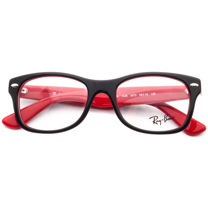 Ray-Ban Kids' Eyeglasses RB 1528 3573 Black on Red Square Frame 46[]16 125