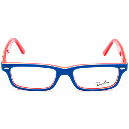 Ray-Ban Junior Eyeglasses RB 1535 3601 Blue on Coral Rectangular Frame 48[]16 130