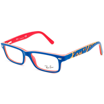 Ray-Ban Junior Eyeglasses RB 1535 3601 Blue on Coral Rectangular Frame 48[]16 130