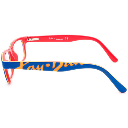 Ray-Ban Junior Eyeglasses RB 1535 3601 Blue on Coral Rectangular Frame 48[]16 130