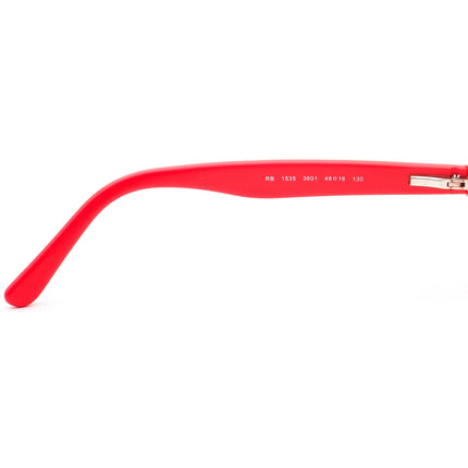 Ray-Ban Junior Eyeglasses RB 1535 3601 Blue on Coral Rectangular Frame 48[]16 130