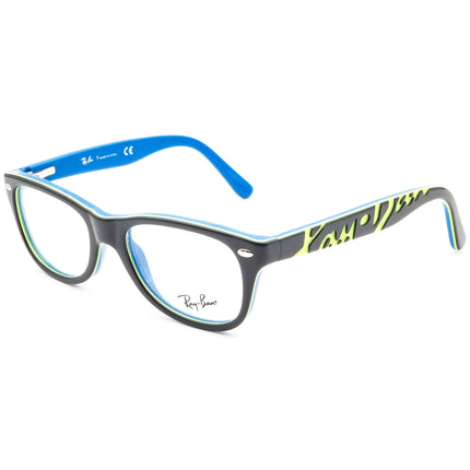 Ray-Ban Kids' Eyeglasses RB 1544 3600 Dark Gray on Blue Rectangular Frame 46[]16 125