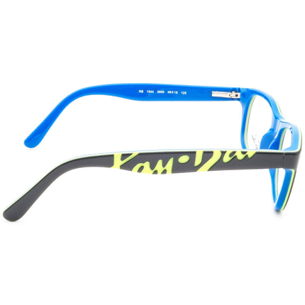 Ray-Ban Kids' Eyeglasses RB 1544 3600 Dark Gray on Blue Rectangular Frame 46[]16 125