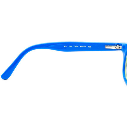 Ray-Ban Kids' Eyeglasses RB 1544 3600 Dark Gray on Blue Rectangular Frame 46[]16 125
