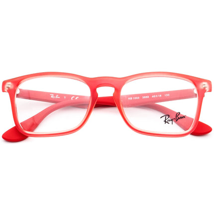 Ray-Ban Kids' Eyeglasses RB 1553 3669 Red Rectangular Frame 46[]16 130