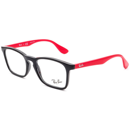 Ray-Ban Kids' Eyeglasses RB 1553 3725 Black on Red Rectangular Frame 46[]16 130