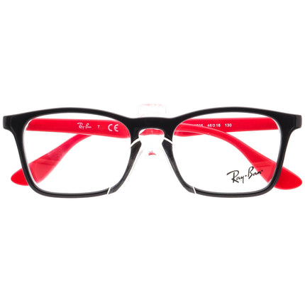 Ray-Ban Kids' Eyeglasses RB 1553 3725 Black on Red Rectangular Frame 46[]16 130