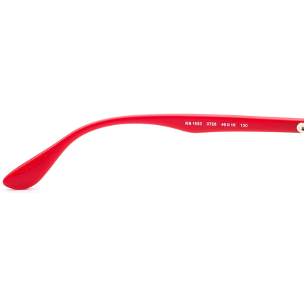 Ray-Ban Kids' Eyeglasses RB 1553 3725 Black on Red Rectangular Frame 46[]16 130