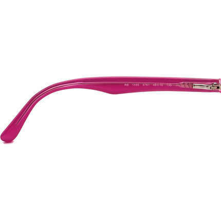 Ray-Ban Small Eyeglasses RB 1555 3761 Red on Pink Square Frame 48[]16 130