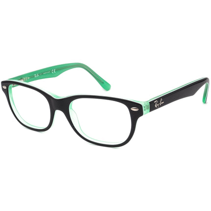 Ray-Ban Small Eyeglasses RB 1555 3764 Black on Light Green Horn Rim Frame 48[]16 130