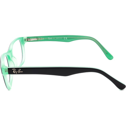 Ray-Ban Small Eyeglasses RB 1555 3764 Black on Light Green Horn Rim Frame 48[]16 130