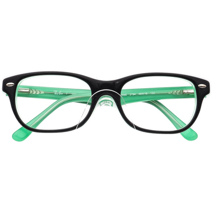 Ray-Ban Small Eyeglasses RB 1555 3764 Black on Light Green Horn Rim Frame 48[]16 130
