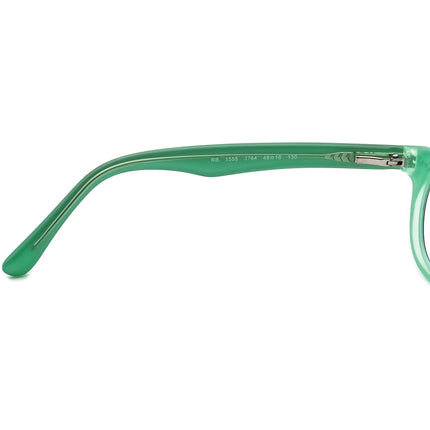 Ray-Ban Small Eyeglasses RB 1555 3764 Black on Light Green Horn Rim Frame 48[]16 130