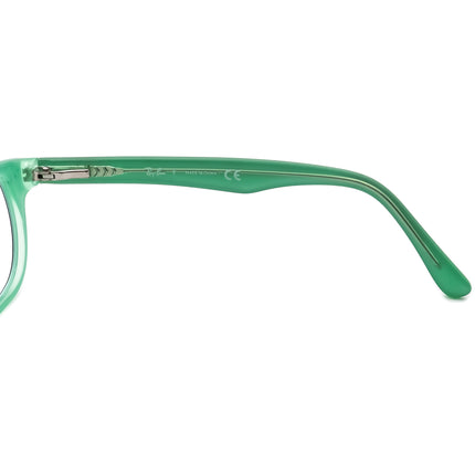 Ray-Ban Small Eyeglasses RB 1555 3764 Black on Light Green Horn Rim Frame 48[]16 130
