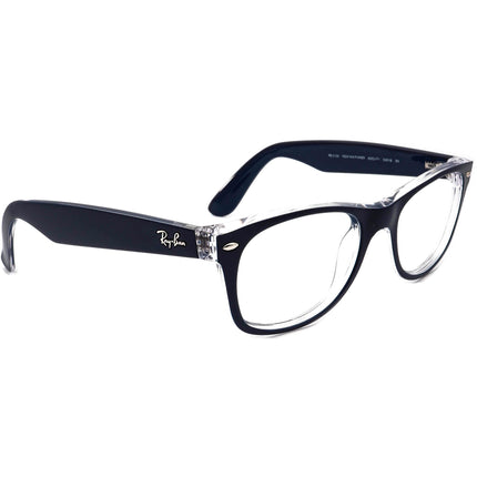 Ray-Ban Sunglasses RB 2132 New Wayfarer 6053/71 Matte Blue on Clear Horn Rim Italy 52 mm