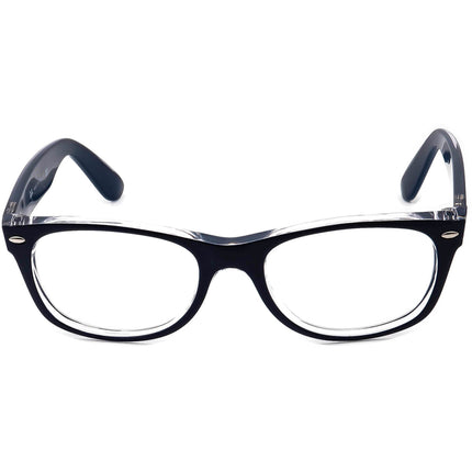 Ray-Ban Sunglasses RB 2132 New Wayfarer 6053/71 Matte Blue on Clear Horn Rim Italy 52 mm