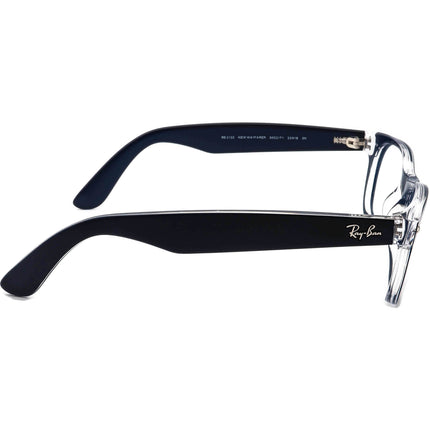 Ray-Ban Sunglasses RB 2132 New Wayfarer 6053/71 Matte Blue on Clear Horn Rim Italy 52 mm