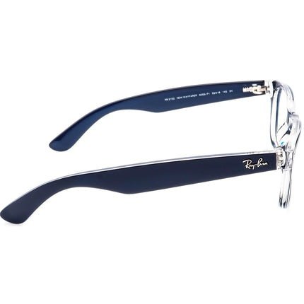Ray-Ban Sunglasses Frame Only RB 2132 New Wayfarer 6053/71 Matte Blue on Clear Square Italy 52 mm