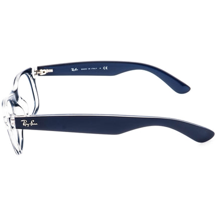 Ray-Ban Sunglasses Frame Only RB 2132 New Wayfarer 6053/71 Matte Blue on Clear Square Italy 52 mm