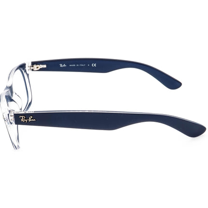 Ray-Ban Sunglasses Frame Only RB 2132 New Wayfarer 6053/71 Matte Blue on Clear Square Italy 52 mm