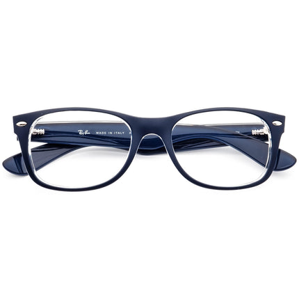 Ray-Ban Sunglasses Frame Only RB 2132 New Wayfarer 6053/71 Matte Blue on Clear Square Italy 52 mm