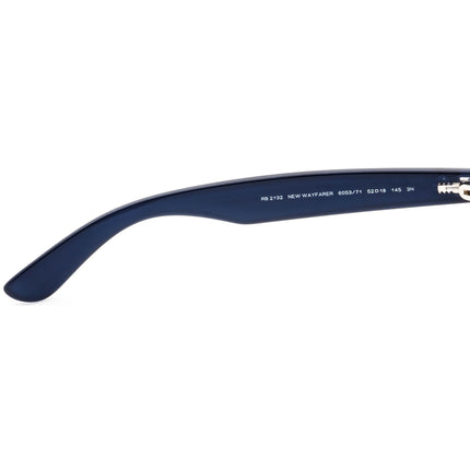 Ray-Ban Sunglasses Frame Only RB 2132 New Wayfarer 6053/71 Matte Blue on Clear Square Italy 52 mm