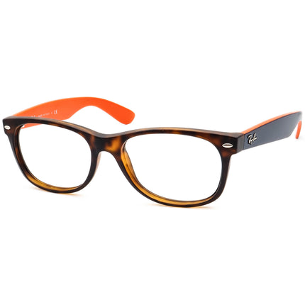 Ray-Ban Sunglasses Frame Only RB 2132 New Wayfarer 6180/R5 Matte Havana/Navy Blue on Orange Square Italy 55 mm