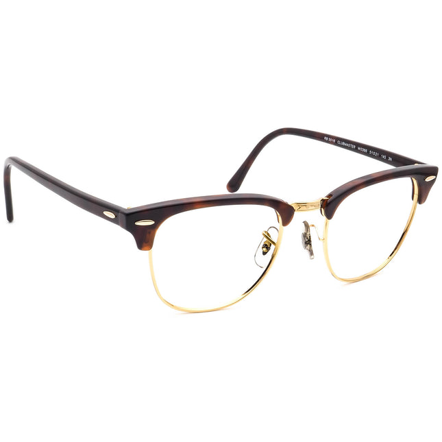 Ray-Ban Sunglasses Frame Only RB 3016 Clubmaster W0366 Tortoise/Gold Square 51 mm