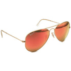Ray-Ban Mirrored Sunglasses RB 3025 Aviator Large Metal 112/4D Gold Aviator Metal Italy 58 mm