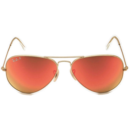 Ray-Ban Mirrored Sunglasses RB 3025 Aviator Large Metal 112/4D Gold Aviator Metal Italy 58 mm