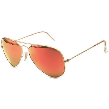 Ray-Ban Mirrored Sunglasses RB 3025 Aviator Large Metal 112/4D Gold Aviator Metal Italy 58 mm