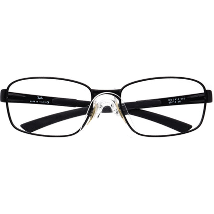 Ray-Ban Men's Sunglasses RB 3413 002 Black Rectangular Italy 59 mm