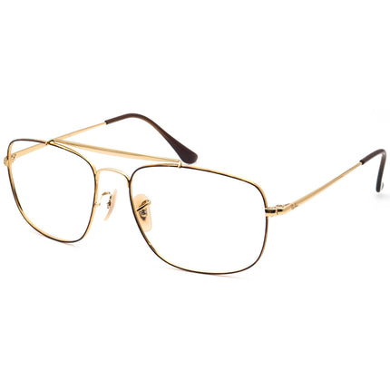 Ray-Ban Men's Sunglasses RB 3580 The Colonel 9104 Gold & Tortoise Pilot Metal Italy 58 mm