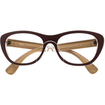Ray-Ban Women's Sunglasses RB 4227 6193/88 Matte Brown/Gold Cat Eye Italy 55 mm