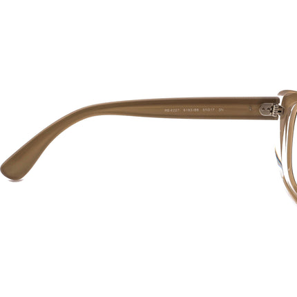 Ray-Ban Women's Sunglasses RB 4227 6193/88 Matte Brown/Gold Cat Eye Italy 55 mm